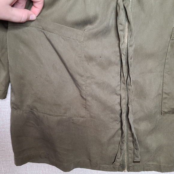 Zara Basic Collection Army Green Cargo Mini Dress - Picture 12 of 16